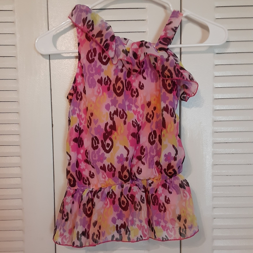 Piper pink leopard asymmetrical blouse